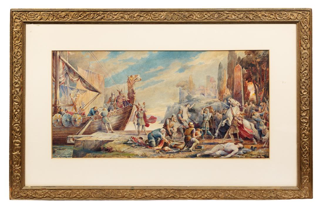 T. Kittilsen, (Early 20th Century), Viking Scene with (1 of 1)