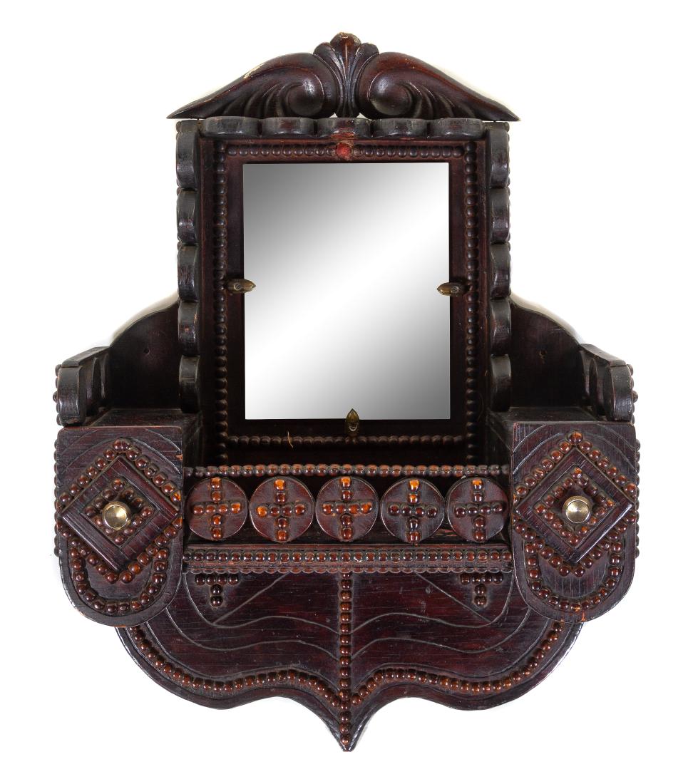 A Tramp Art Hanging Shelf Height 28 x width 20 x depth (1 of 1)