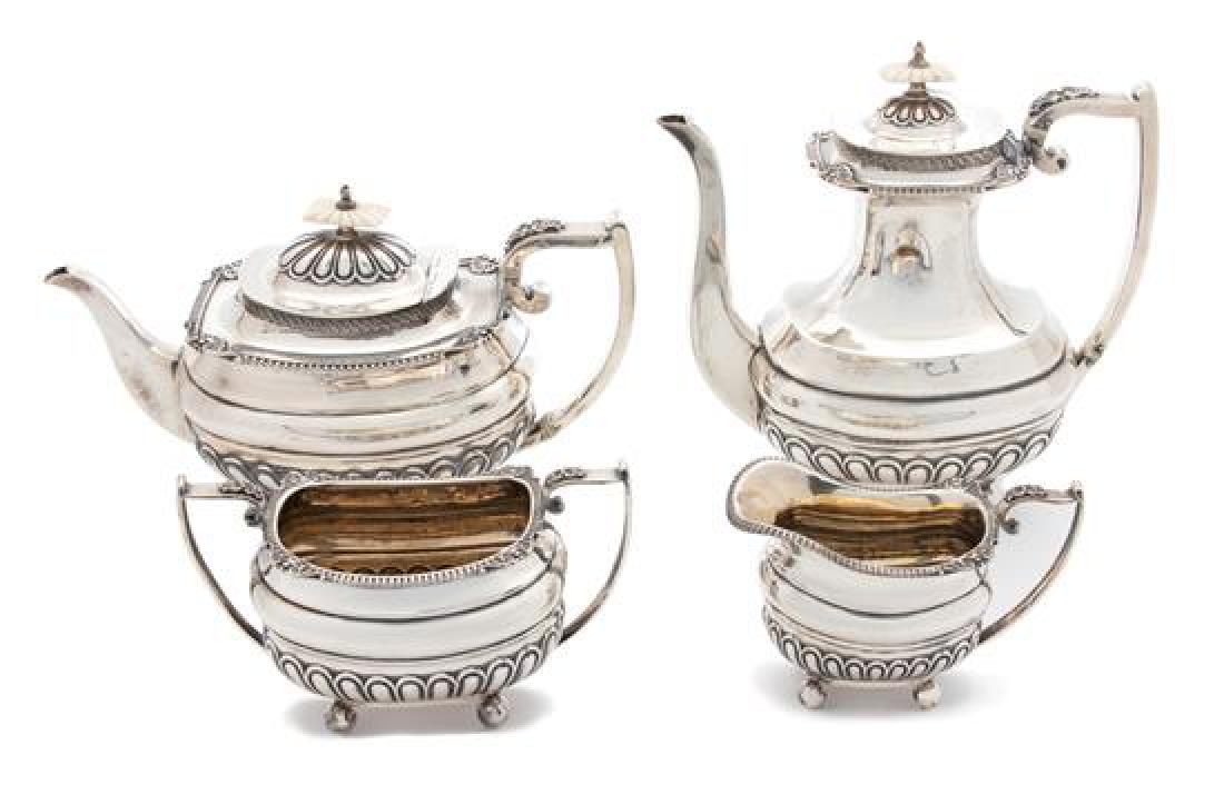 An English Silver Four-Piece Tea and Coffee Service (1 of 1)