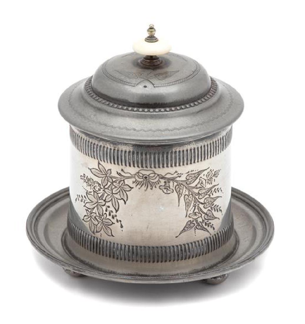 An English Silverplate Biscuit Jar (1 of 1)