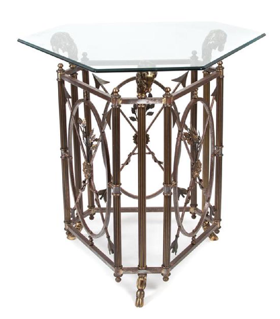 A Neoclassical Style Silvered and Gilt Metal Glass Top (1 of 1)