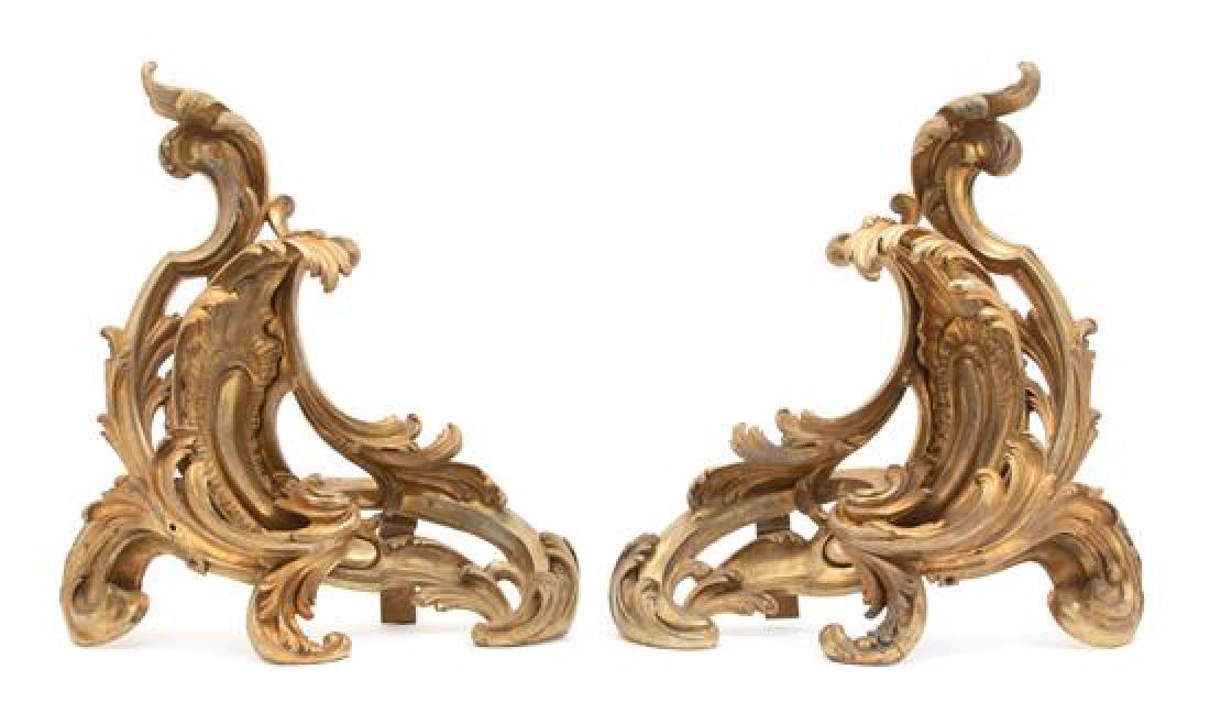 A Pair of Louis XV Style Gilt Bronze Chenets (1 of 1)