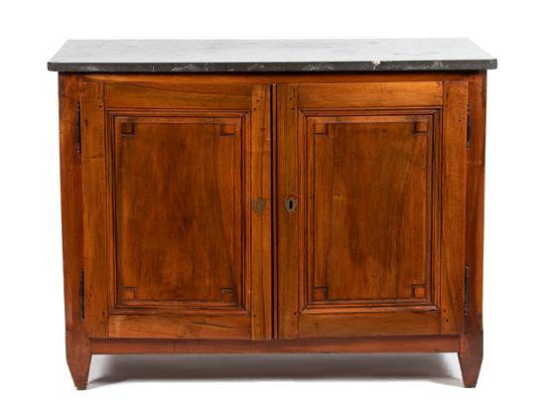A French Provencial Fruitwood Cabinet with Black Marble (1 of 1)