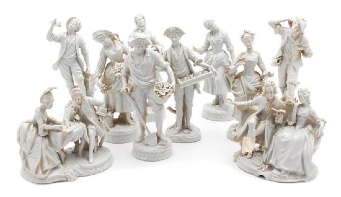 A Group of Twelve Volkstedt White Porcelain Figurines (1 of 1)
