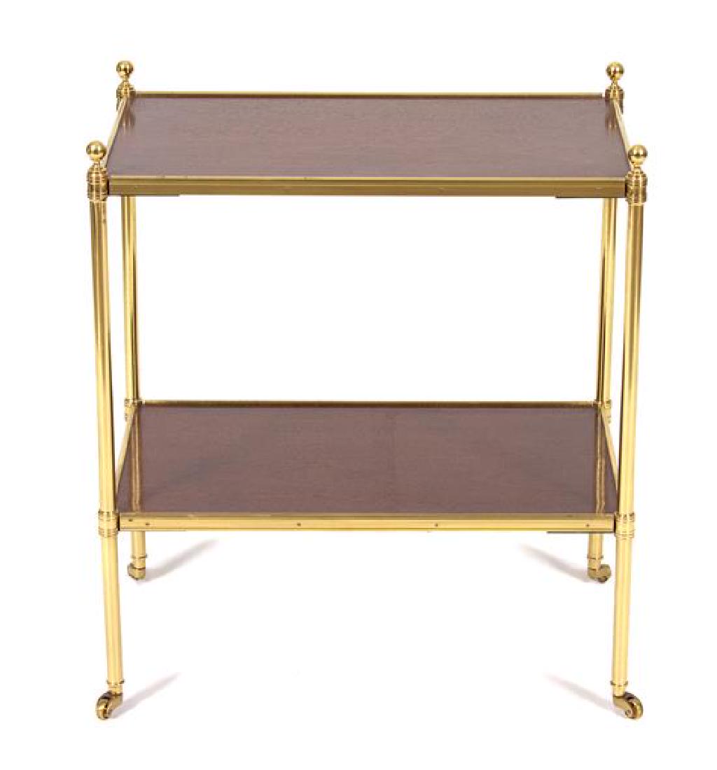 A Two-Tier Brass and Mahogany Side Table (1 of 1)