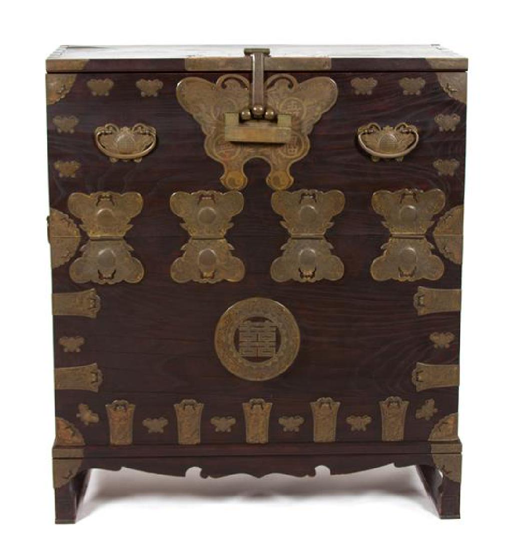 A Korean Brass Mounted Campaign Desk (1 of 1)