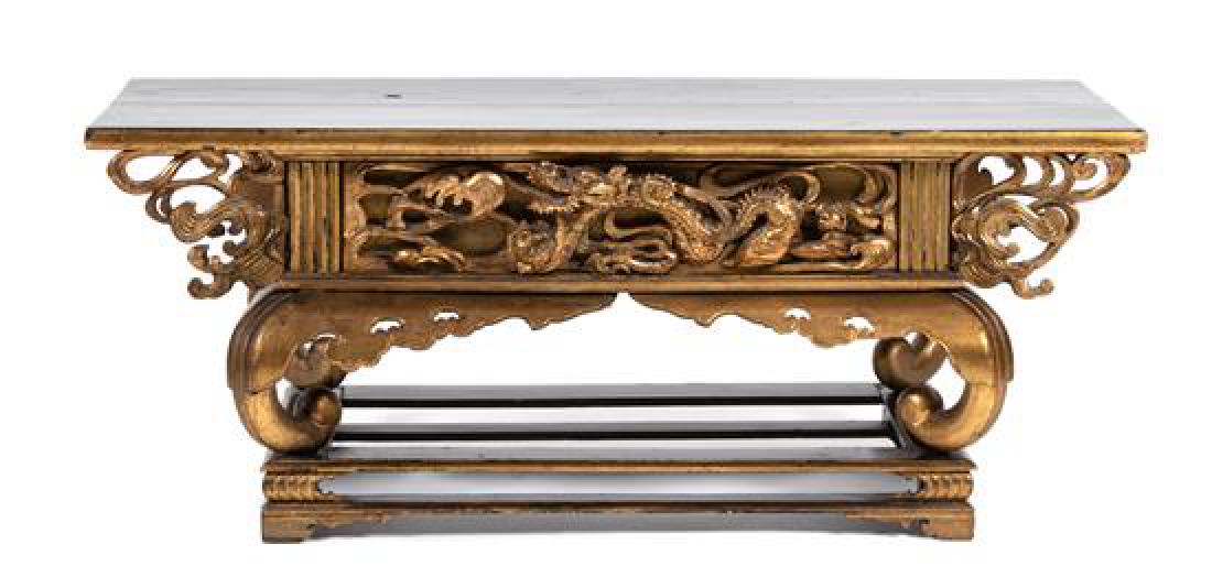 A Japanese Black and Gilt Lacquer Low Altar Table (1 of 1)
