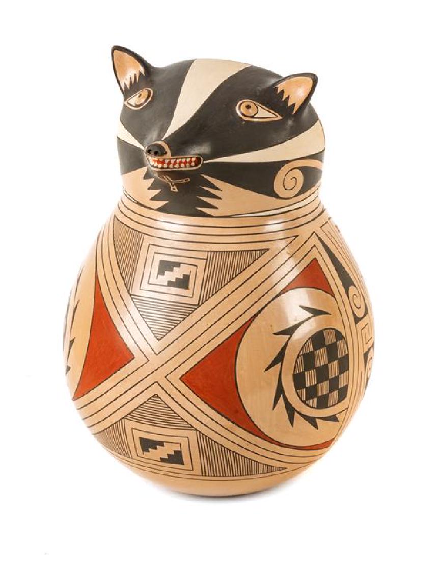 Contemporary Mata Ortiz Polychrome Effigy Height 11 1.2: Contemporary Mata Ortiz Polychrome Effigy by Sabino Villalba Height 11 1.2 x width 8 inches Estimate $400-600 Property from the Collection of Don Crouch, Macomb, Illinois