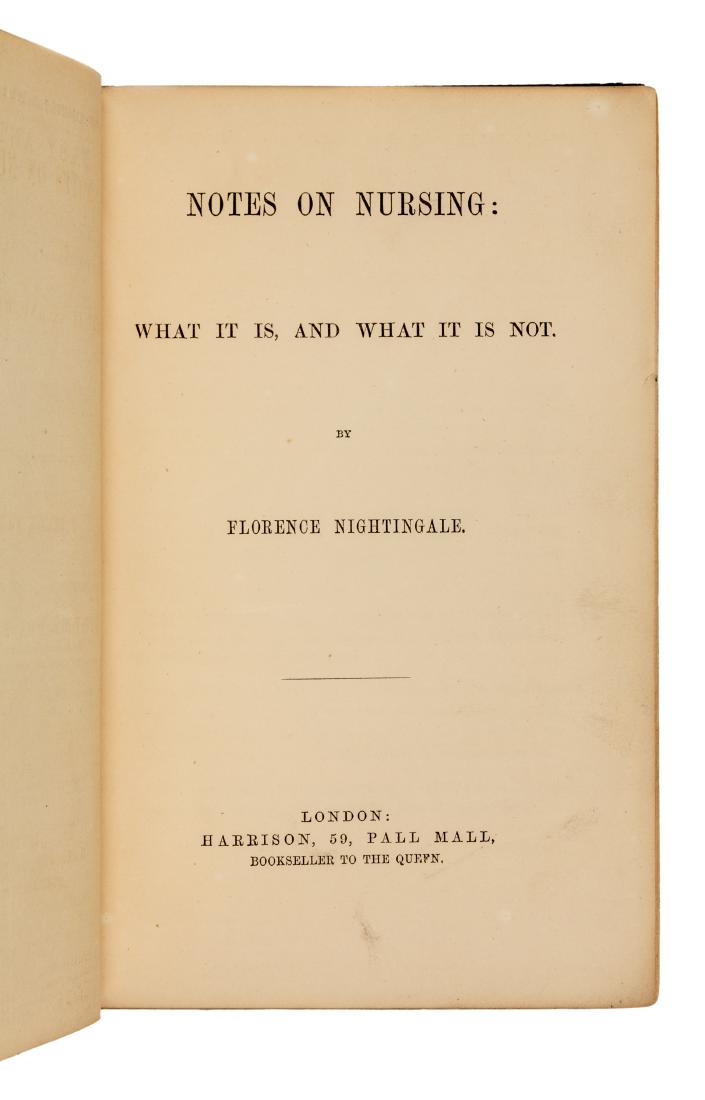 NIGHTINGALE, Florence (1820-1910). Notes On Nursing: (1 of 1)