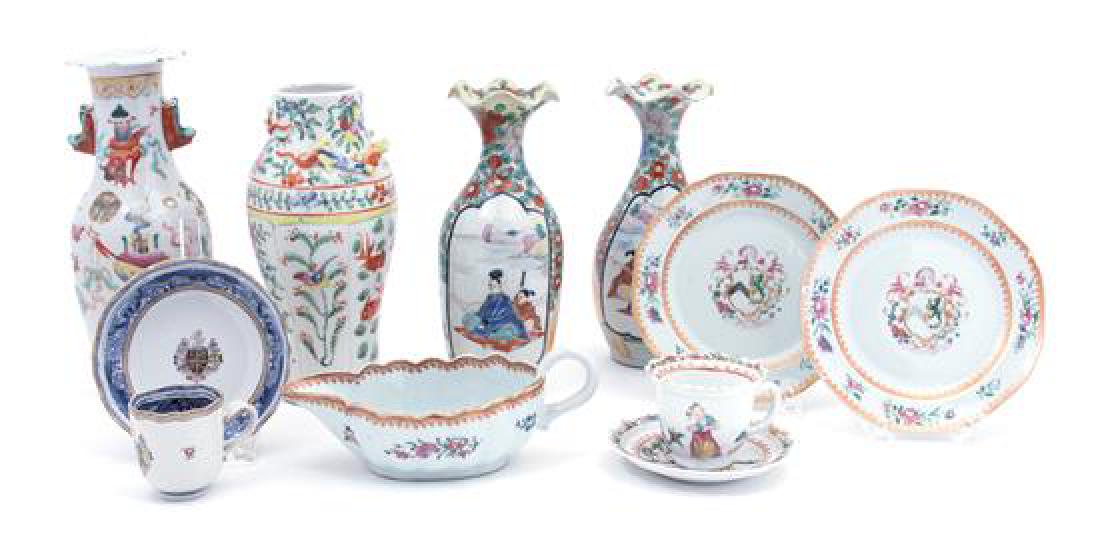 Nine Chinese Export Porcelain Articles (1 of 1)