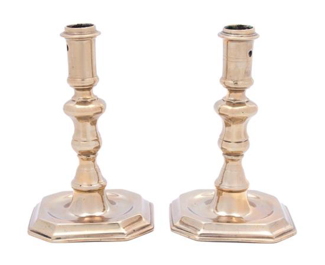 A Pair of William & Mary Brass Candlesticks (1 of 1)