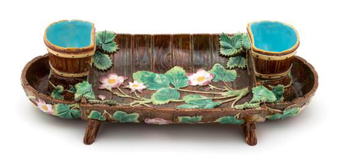 An English Majolica Centerbowl Length 14 1/2 inches. (1 of 1)