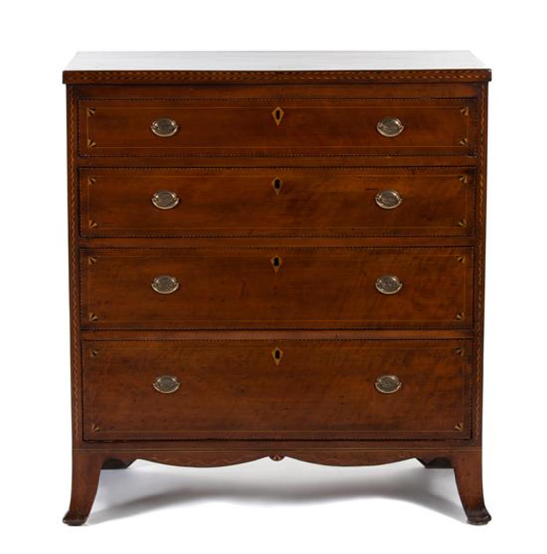 A Federal Inlaid Cherrywood Chest of Drawers (1 of 1)