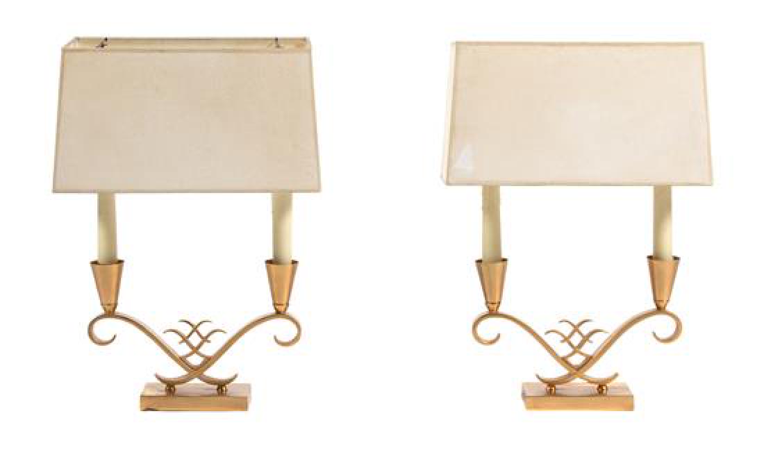 A Pair of Art Deco Style Gilt-Metal Lamps (1 of 1)