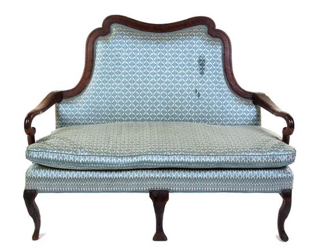An Irish William & Mary Oak Settee Height 43 x width 54 (1 of 1)