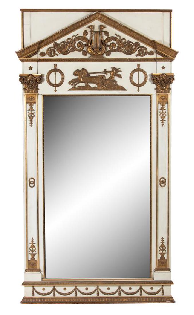 A Continental Empire Parcel-Gilt and Painted Mirror (1 of 1)