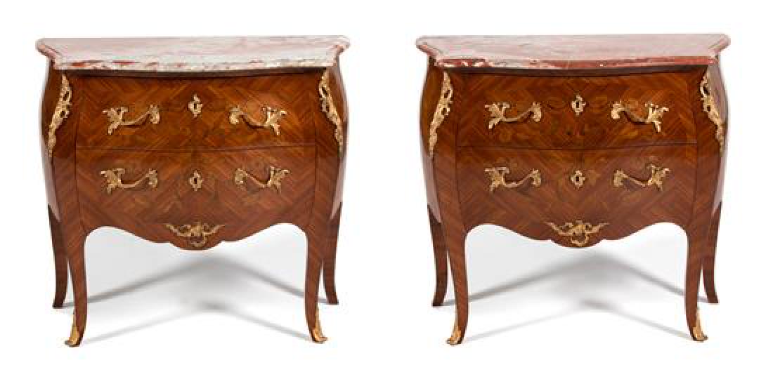 A Pair of Louis XV Style Gilt-Metal-Mounted Marquetry (1 of 1)