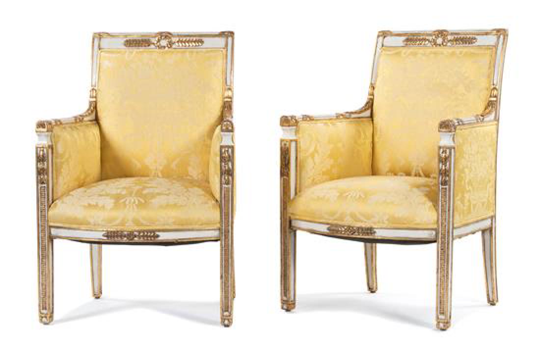 A Pair of Directore Style Parcel-Gilt and Cream-Painted (1 of 1)