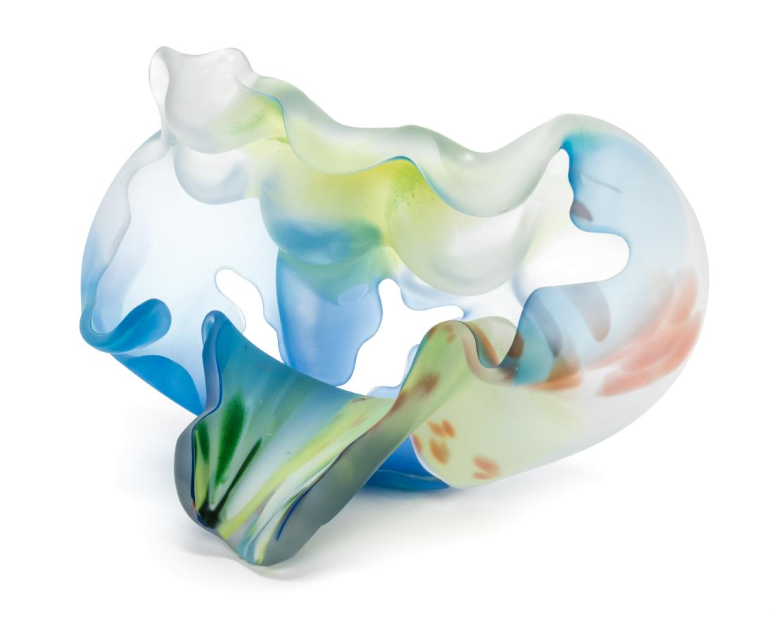 Marvin Lipofsky, (American, 1938-2016), Frauenau Group: Marvin Lipofsky (American, 1938-2016) Frauenau Group #8, 2000 blown and cut glass etched FRAUENAU GROUP #8 2000-2002 Lipofsky to underside Height 11 x width 16 1/2 x depth 11 inches