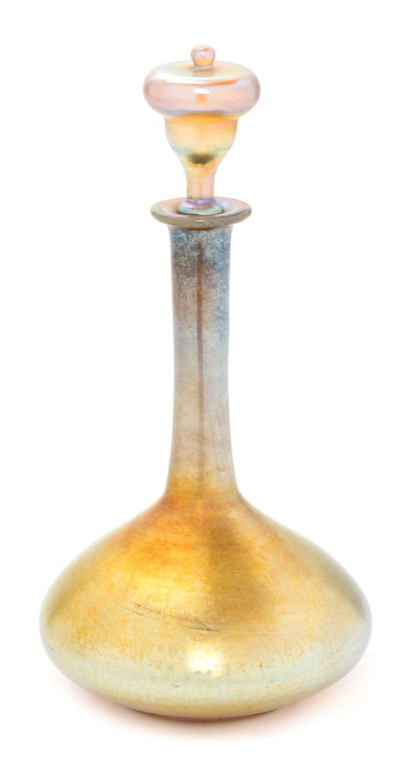 Tiffany Studios, American, Early 20th Century, Decanter: Tiffany Studios American, Early 20th Century Decanter with Stopper Favrile glass etched 621 L.C.Ttffany to underside Height 10 1/4 inches
