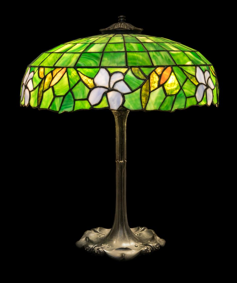 American, Early 20th Century, Table Lamp with Leaded (1 of 1)