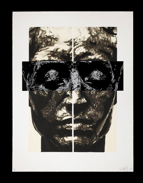 ROBERT LONGO, (AMERICAN B. 1953), SOLID VISION"": ROBERT LONGO (AMERICAN B. 1953) SOLID VISION" 1989, pencil signed and numbered 35/42; Brooke Alexander Editions, publisher; Maurice Sanchez & Donna Schulman, printer. Lithograph with woodcut collage.