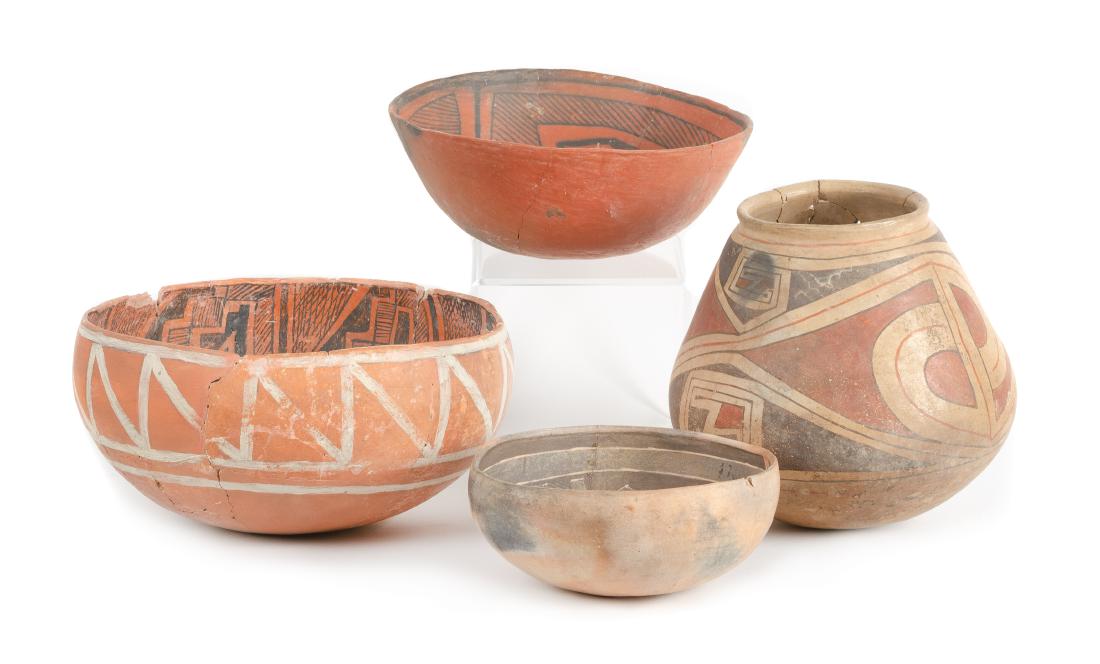 Group of Four Prehistoric Pots Height of largest 9 1/2 (1 of 1)