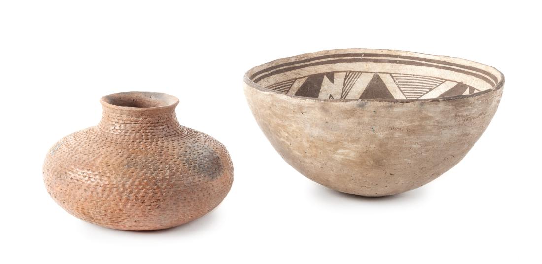 Two Prehistoric Pottery Vessels Diameter of largest 7 (1 of 1)