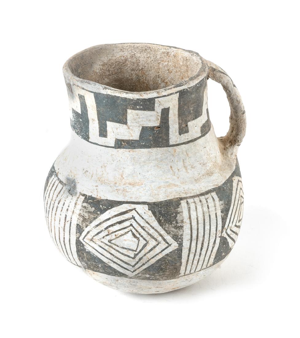 Prehistoric Black on White Pitcher 6 inches (1 of 1)