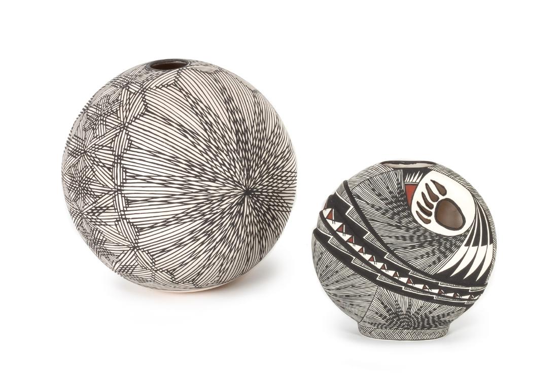 Two Acoma Fineline Pots Height 7 3/4 x diameter 8 (1 of 1)
