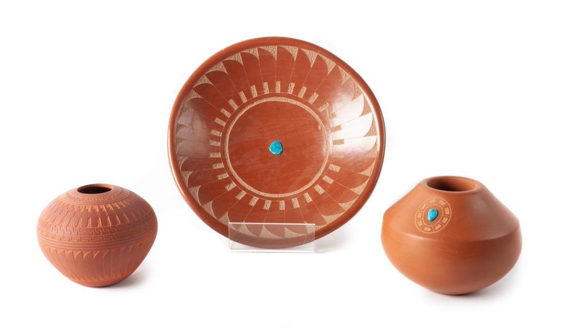 Three Pueblo Redware Vessels Diameter of first 7 7/8 (1 of 1)