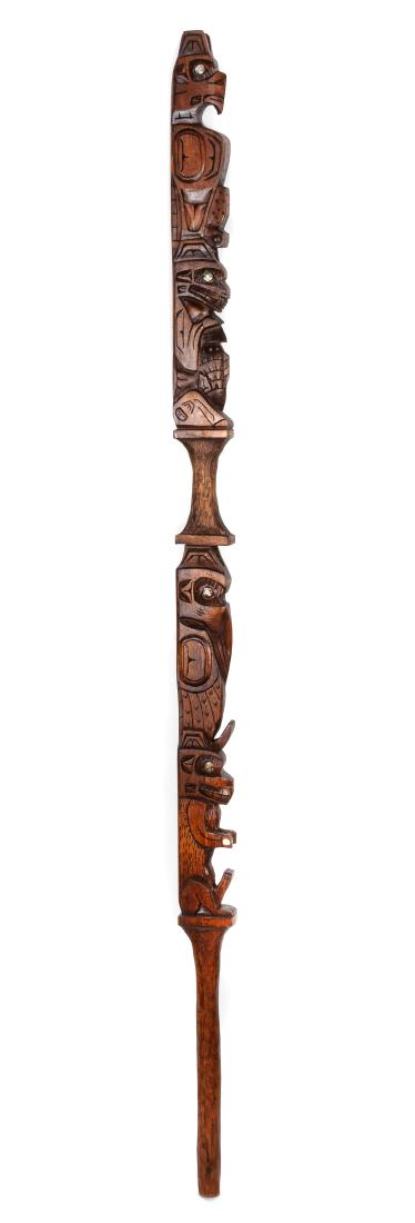 Carved Wood Talking Stick Height of largest 72 inhes (1 of 2)