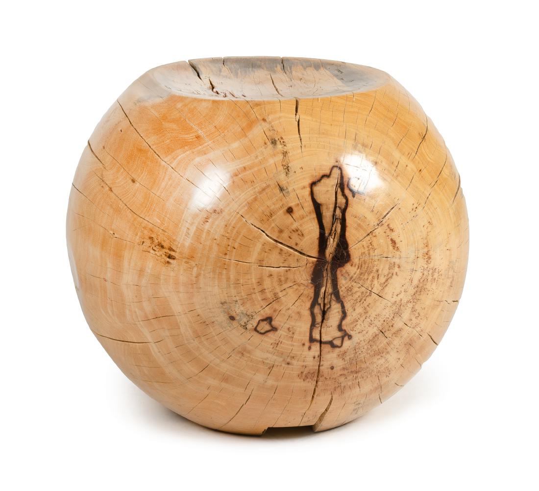 Spherical Wooden Stool Height 14 inches (1 of 1)