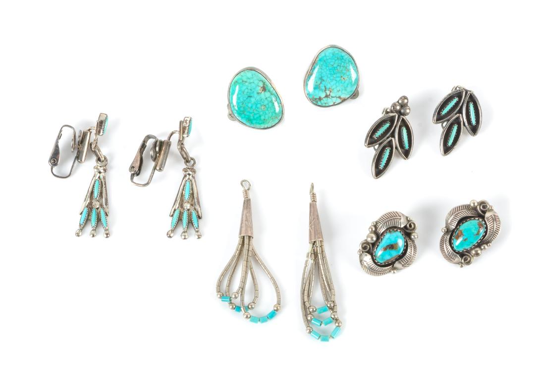 Five Pairs of Southwestern Earrings Length of largest 1 (1 of 1)