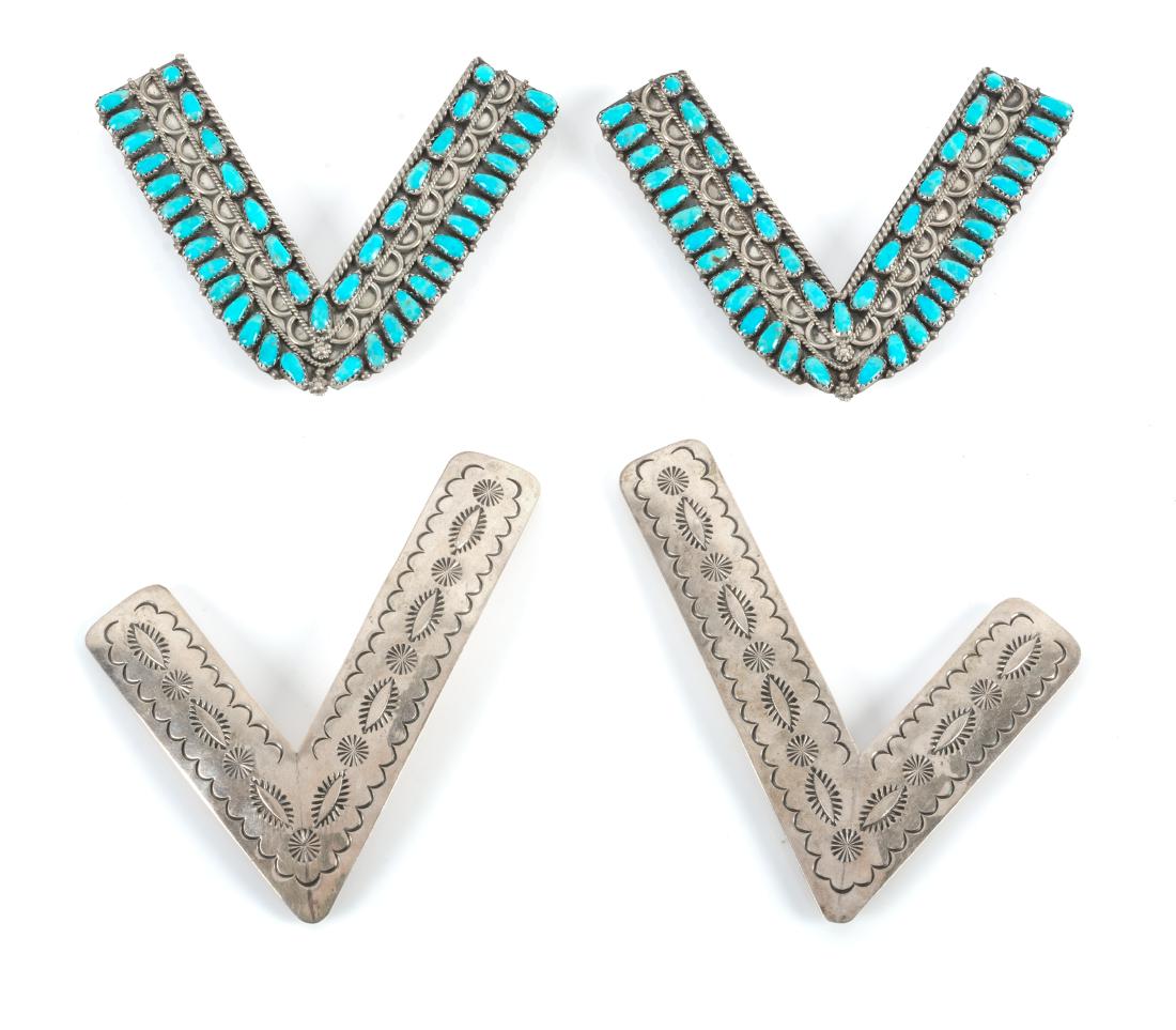 Two Pair of Silver Collar Tabs Larger 4 inches long (1 of 1)