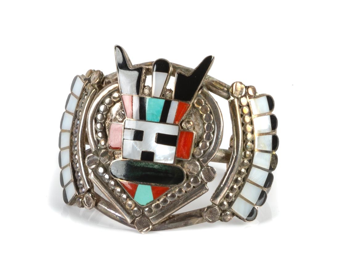 Zuni Mosaic Inlay Kachina Cuff Bracelet Length 5 1/8 x (1 of 1)