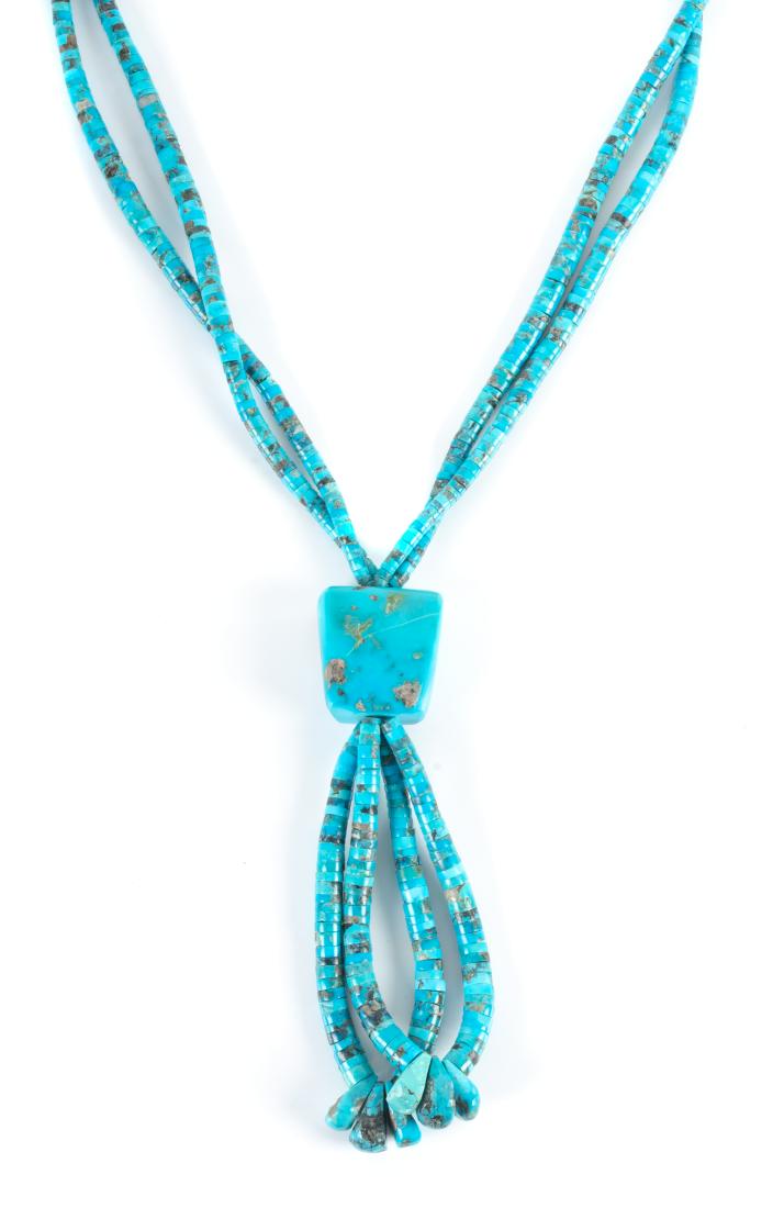 Southwestern Turquoise Necklace Length 26 inches (1 of 1)