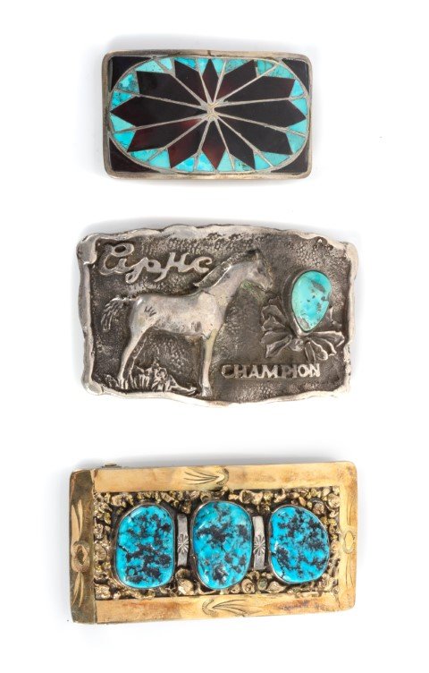 Three Southwestern Belt Buckles Height of largest 2 3/8 (1 of 1)