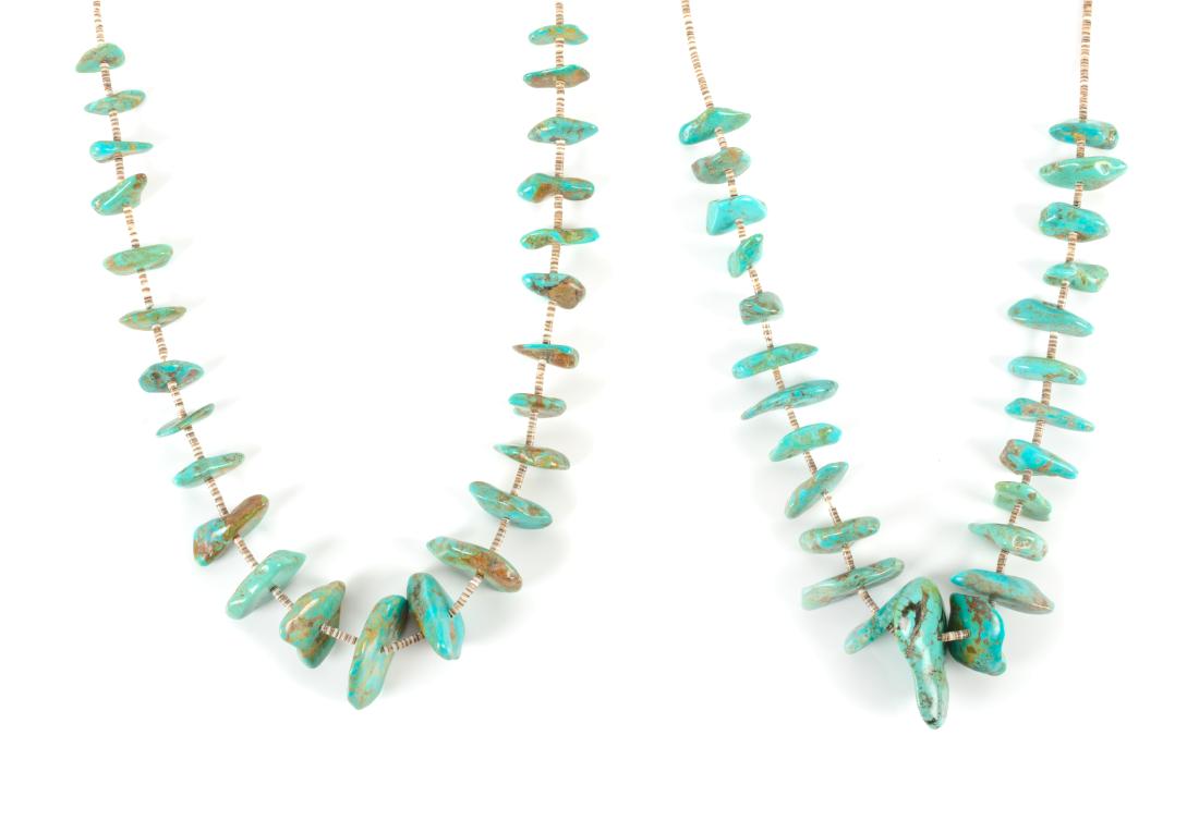 Two Southwestern Turquoise Nugget Necklaces Length of (1 of 1)