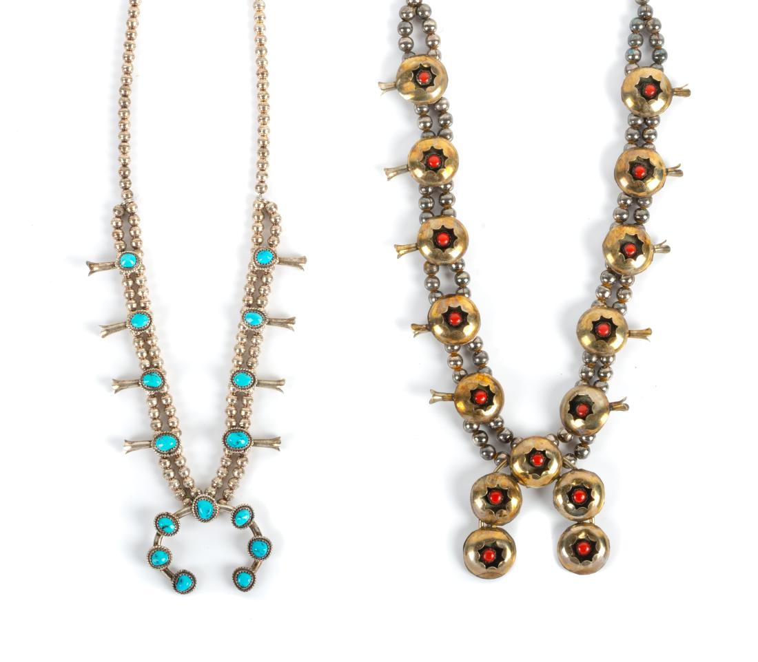 Two Southwestern Squash Blossom Necklaces Length of (1 of 1)