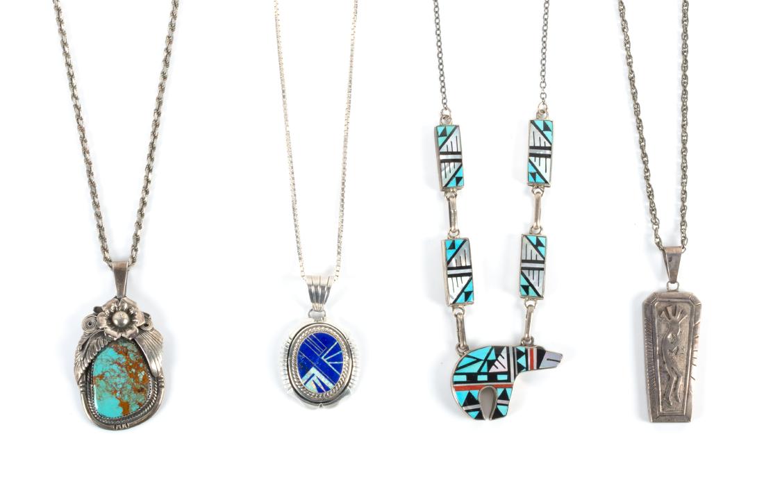 Four Southwestern Pendants Height of largest 2 1/4 (1 of 1)