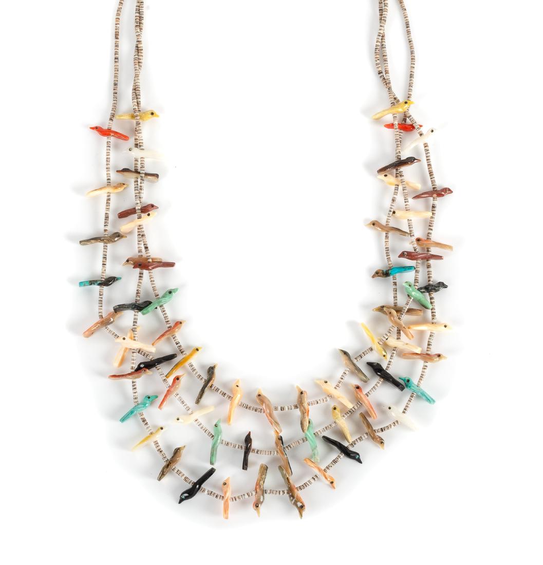 Southwestern Three Strand Bird Fetish Necklace Length (1 of 1)