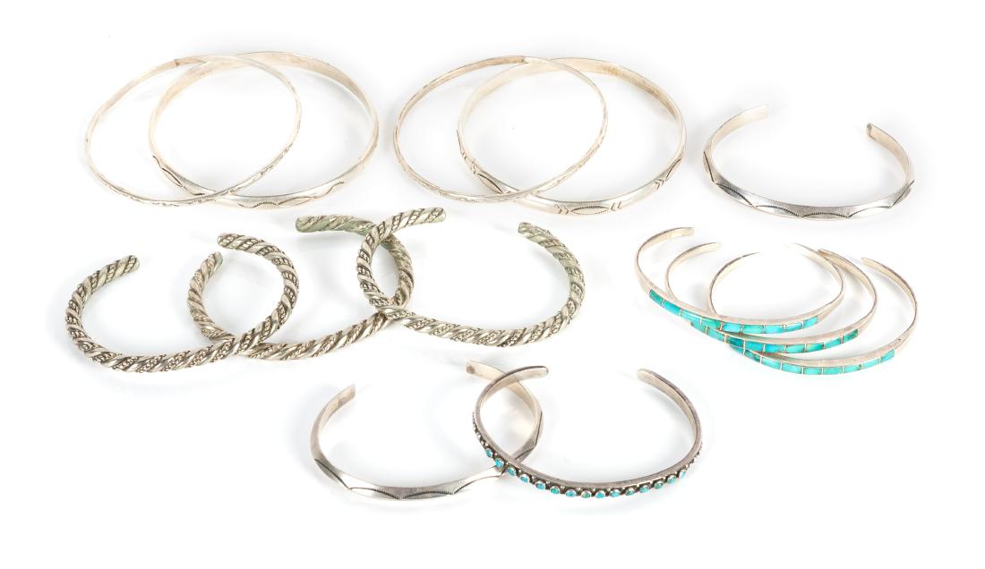 Group of Southwestern Guard Bracelets and Bangles: Group of Southwestern Guard Bracelets and Bangles 13 total
