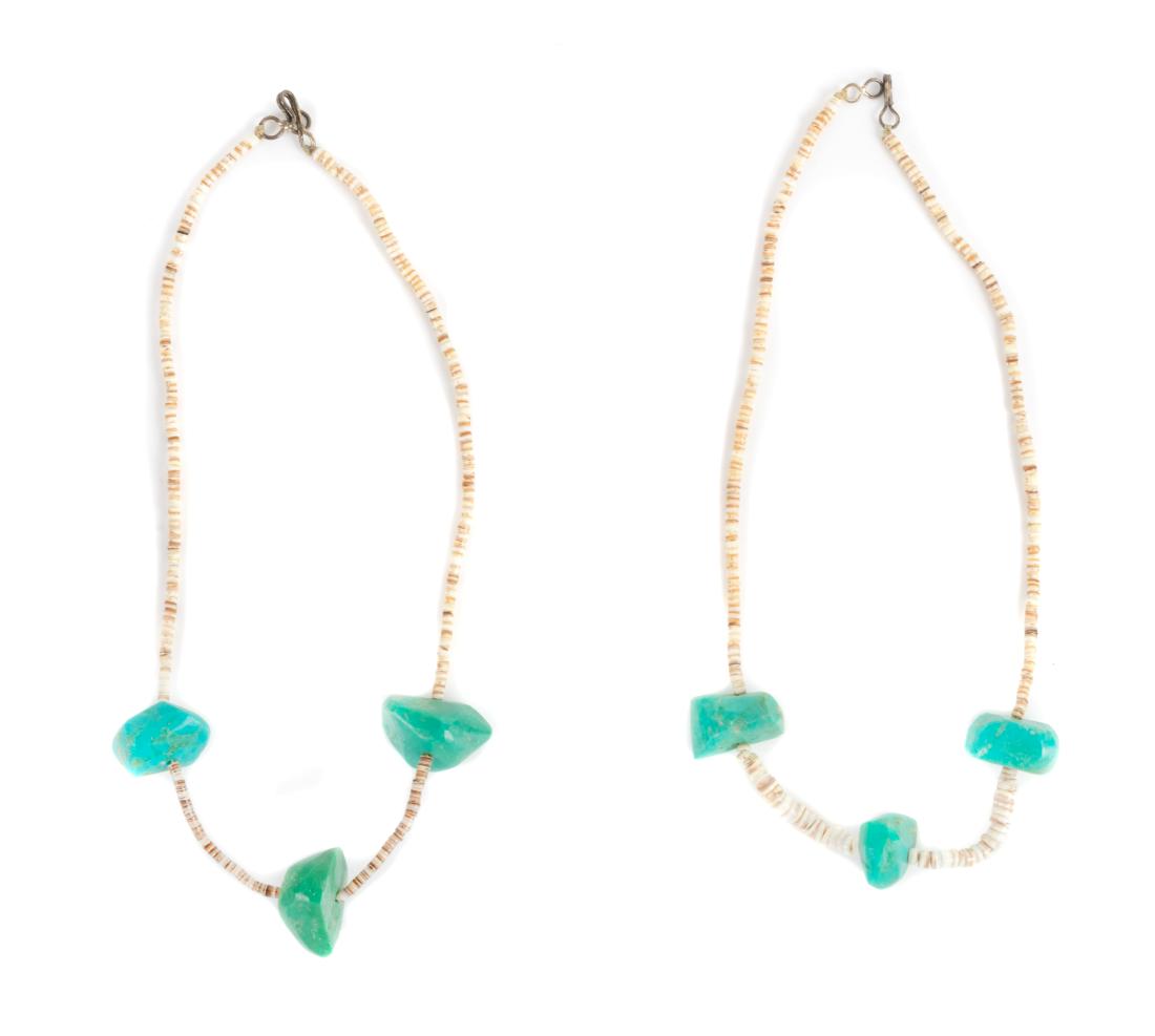 Two Southwestern Turquoise Nugget and Heishi Shell (1 of 1)