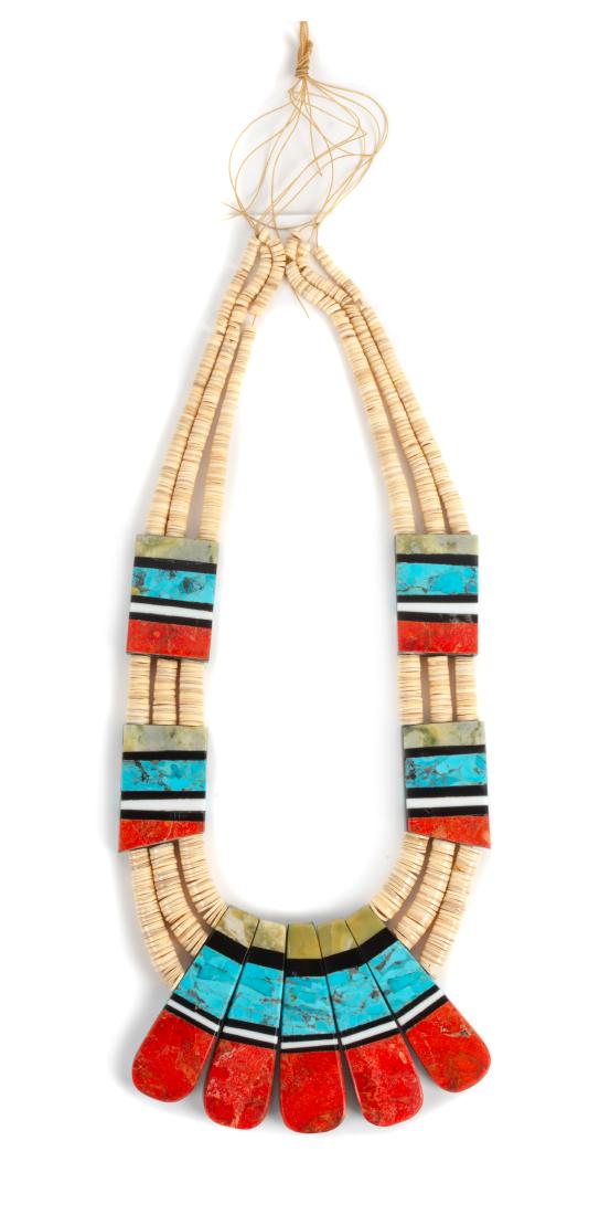 Santo Domingo Inlay Shell and Multi-Stone Necklace (1 of 1)