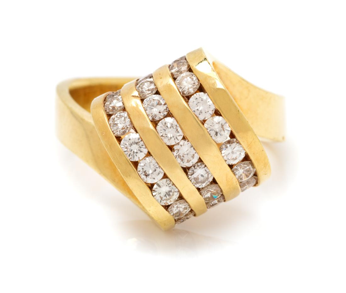 A 14 Karat Yellow Gold and Diamond Ring, 5.40 dwts. (1 of 2)