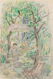 Ethel Mars, (American, 1876-1956), Untitled, c. 1948-58: Ethel Mars (American, 1876-1956) Untitled, c. 1948-58 watercolor and pencil on paper 21 x 14 1/4 inches. Estimate $1,000-2,000 Provenance: Patti Gilford Fine Arts, Chicago