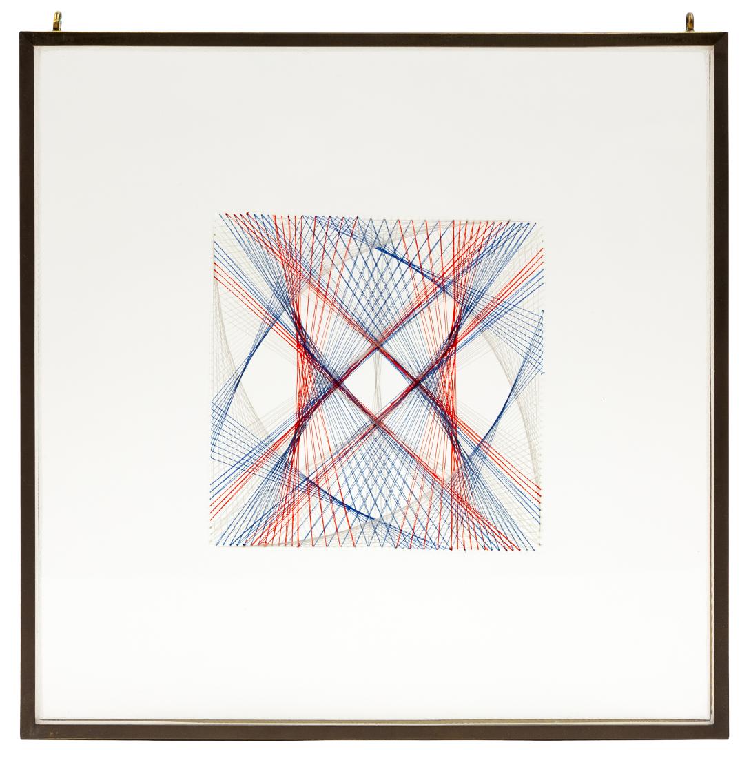 Sue Fuller, (American, 1914-2006), #319, 1969: Sue Fuller (American, 1914-2006) #319, 1969 string embedded in lucite signed Fuller, titled and dated 5 3/4 x 5 3/4 inches. Estimate $1,000-2,000