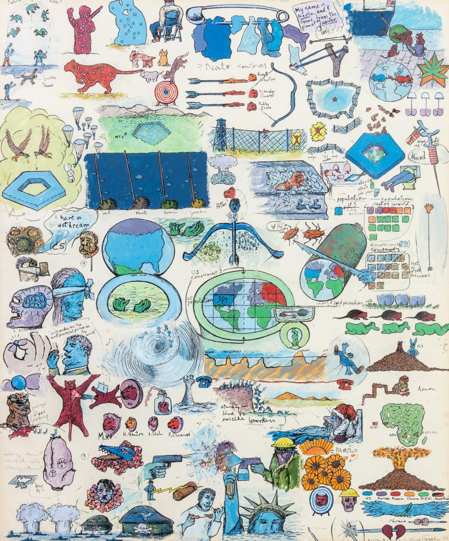 Öyvind Fahlström, (Swedish, 1928-1976), Notes 2 (WC'S), (1 of 1)