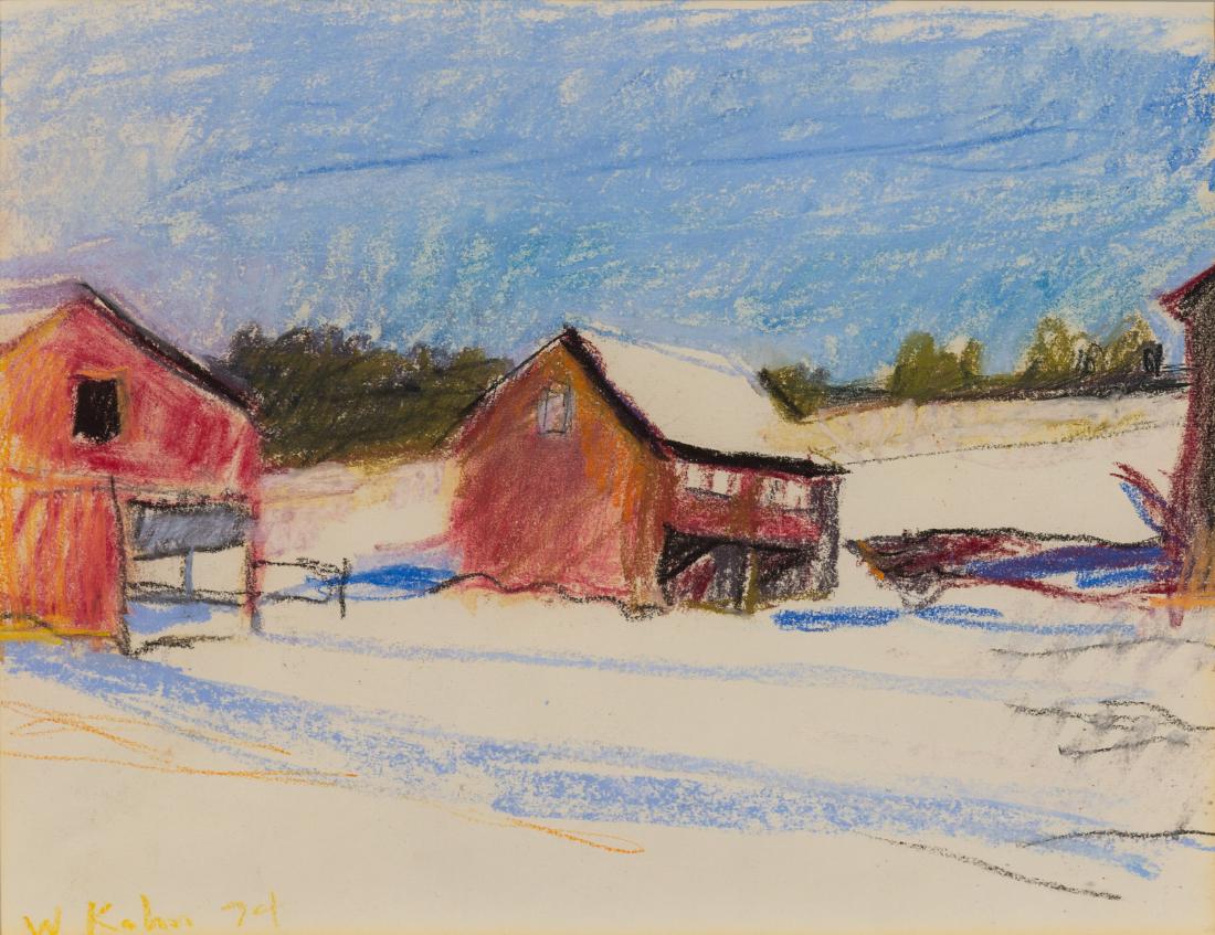 Wolf Kahn American German B 1927 Winter Sheds May 22